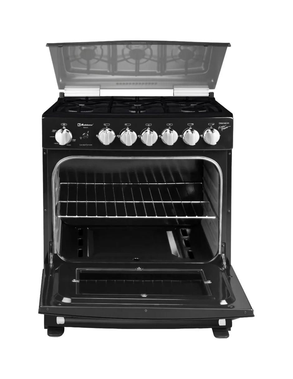 Estufa de piso a gas LP 84 cm EK-501FNM-NEG de 6 quemadores