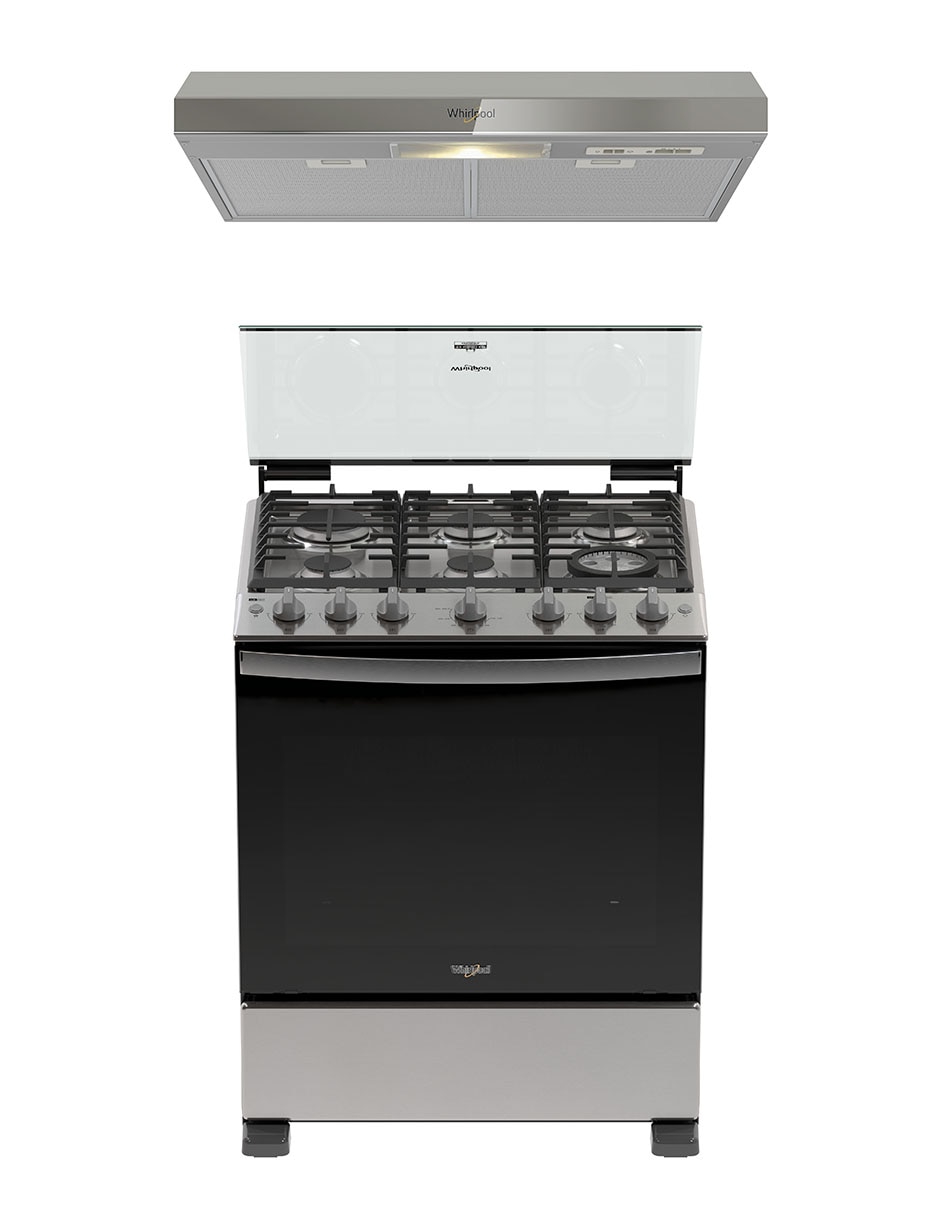 Combo Estufa de piso a Gas LP 76 CM CWFR7050S-HH de 6 quemadores + Campana Combo Estufa de piso a Gas LP 76 CM CWFR7050S-HH de 6 quemadores + Campana