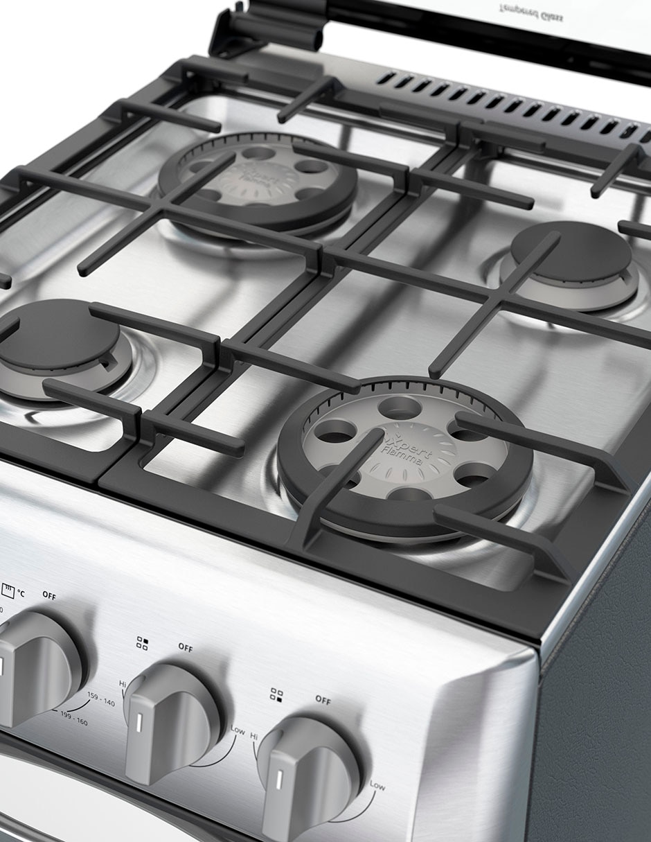 Combo estufa de piso a Gas LP estufa 50 cm campana 60 cm WWR7000SHH de 4 quemadores 2