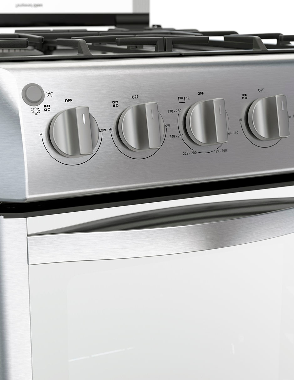Combo estufa de piso a Gas LP estufa 50 cm campana 60 cm WWR7000SHH de 4 quemadores 4