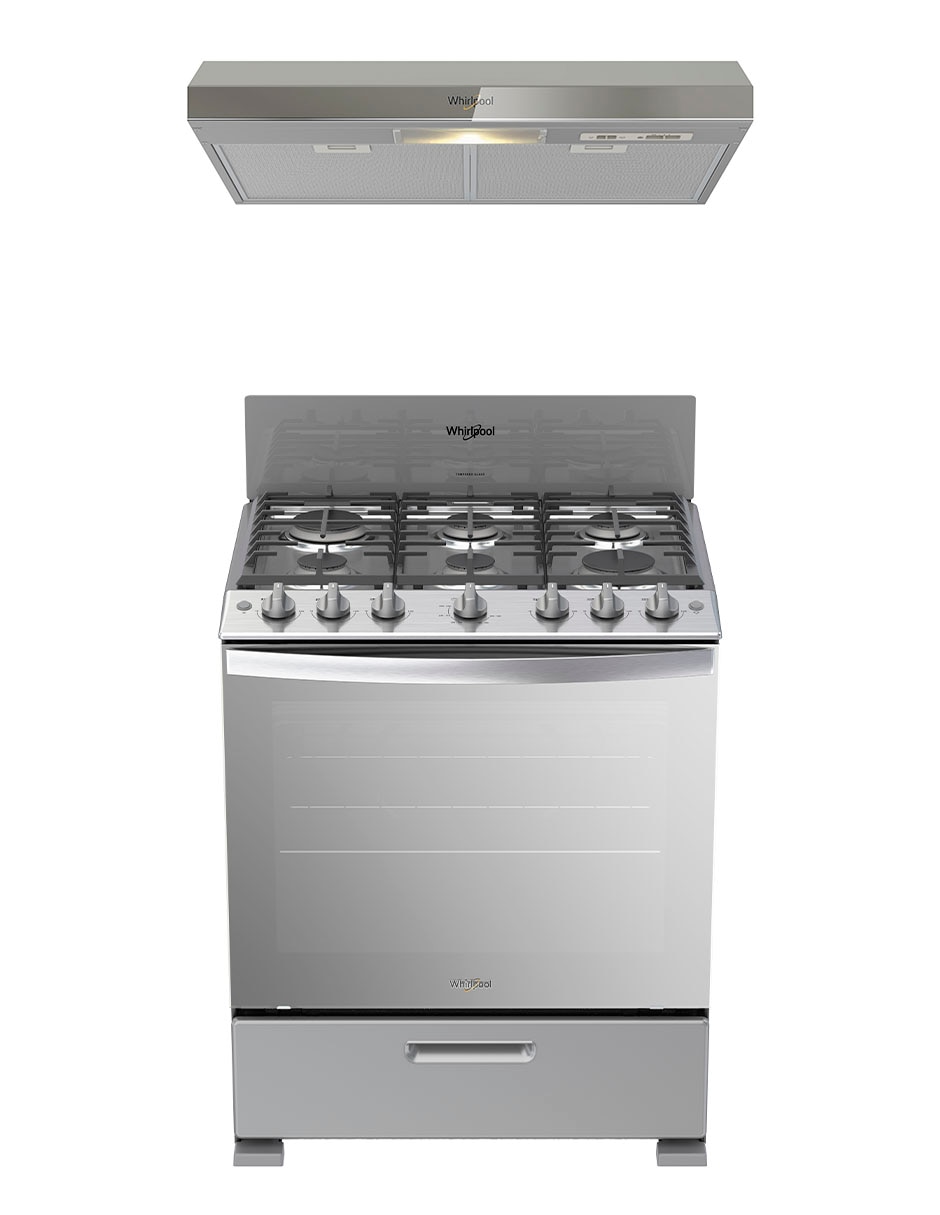 Combo Estufa de piso a Gas LP estufa 76 cm campana 80 cm CWFR3400D-HH de 6 quemadores Combo Estufa de piso a Gas LP estufa 76 cm campana 80 cm CWFR3400D-HH de 6 quemadores
