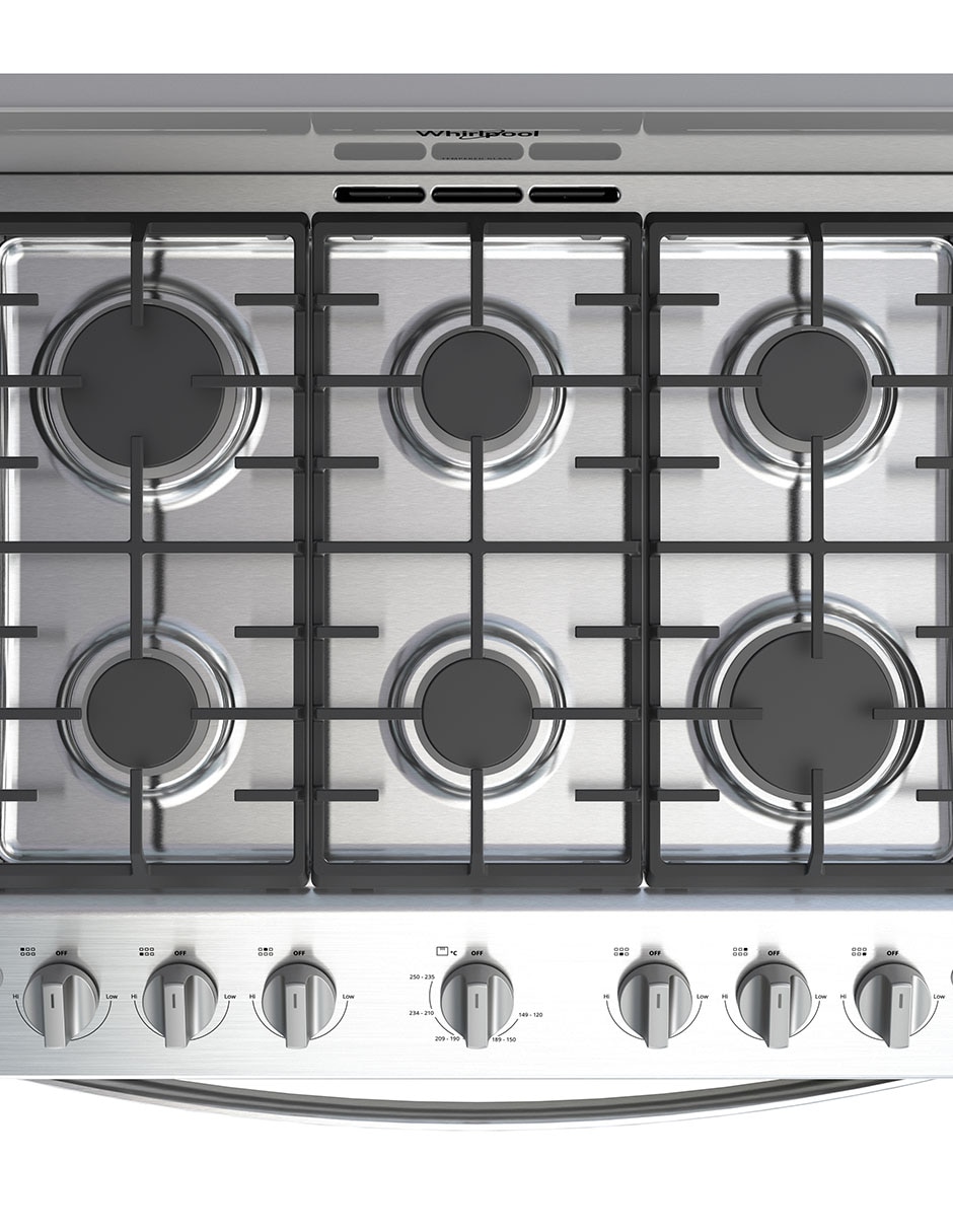 Combo Estufa de piso a Gas LP estufa 76 cm campana 80 cm CWFR3400D-HH de 6 quemadores 5