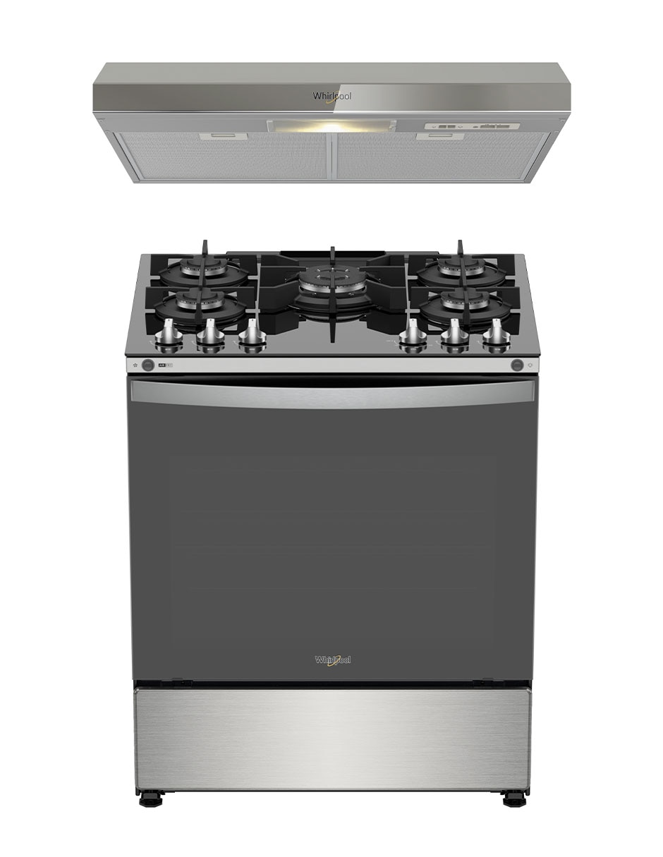 Combo Estufa de piso a gas LP 76 cm CWFR7650S-HH de 5 quemadores + campana Combo Estufa de piso a gas LP 76 cm CWFR7650S-HH de 5 quemadores + campana