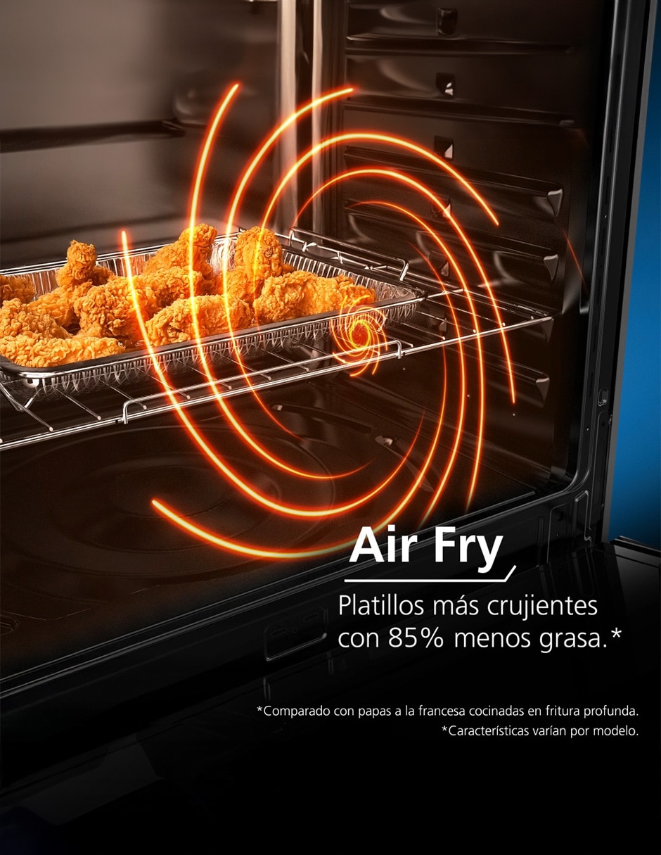 Estufa de piso a Gas LP Air Fry 76 cm EMHA7602DSS0 de 6 quemadores 4