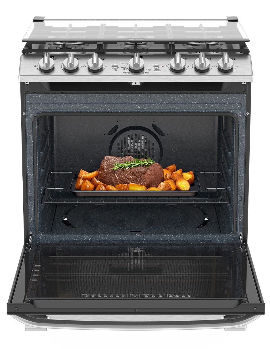 Estufa de piso a Gas LP Air Fry 76 cm EMHA7602DSS0 de 6 quemadores 7