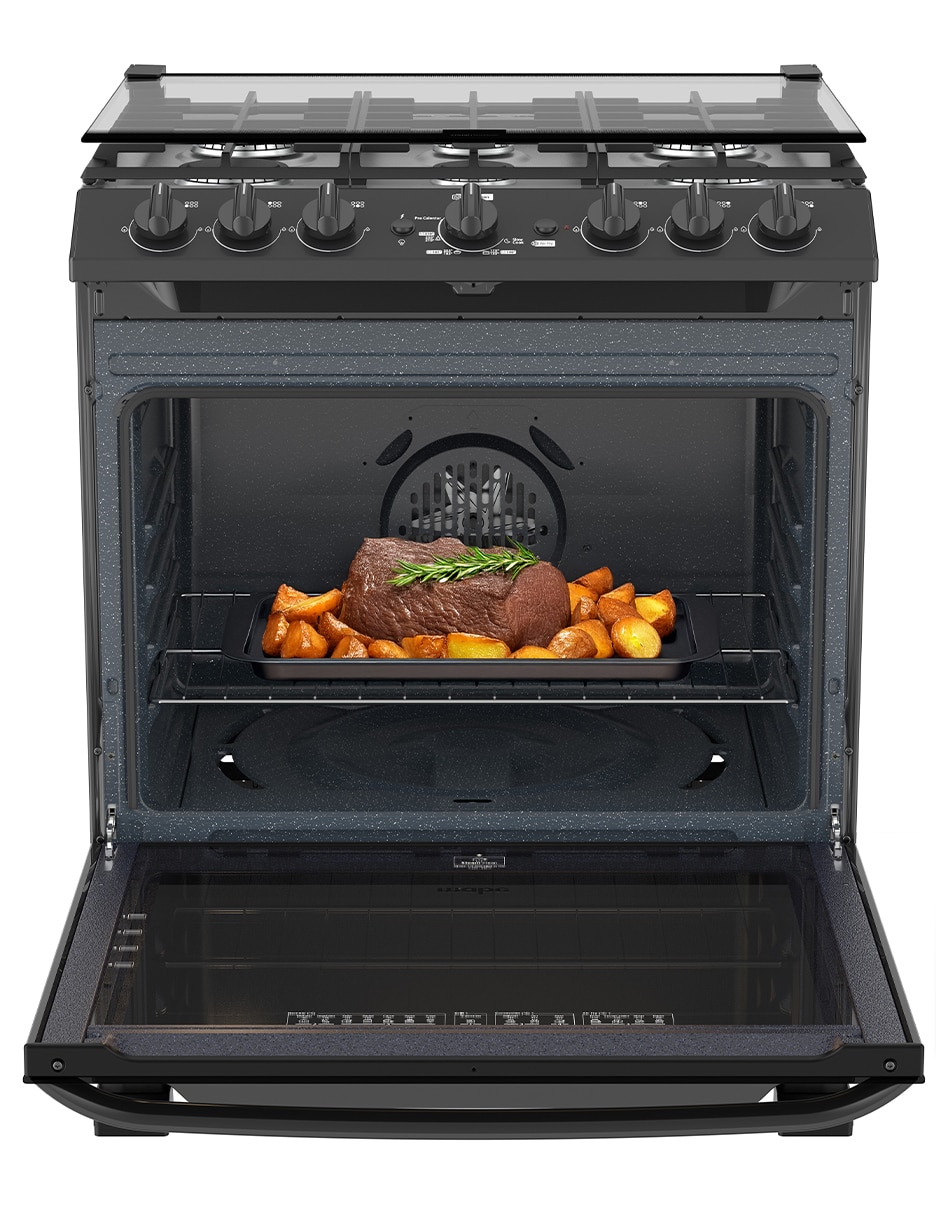 Estufa de piso a Gas LP Air Fry 76 cm EMHA7602JBS0 de 6 quemadores 13