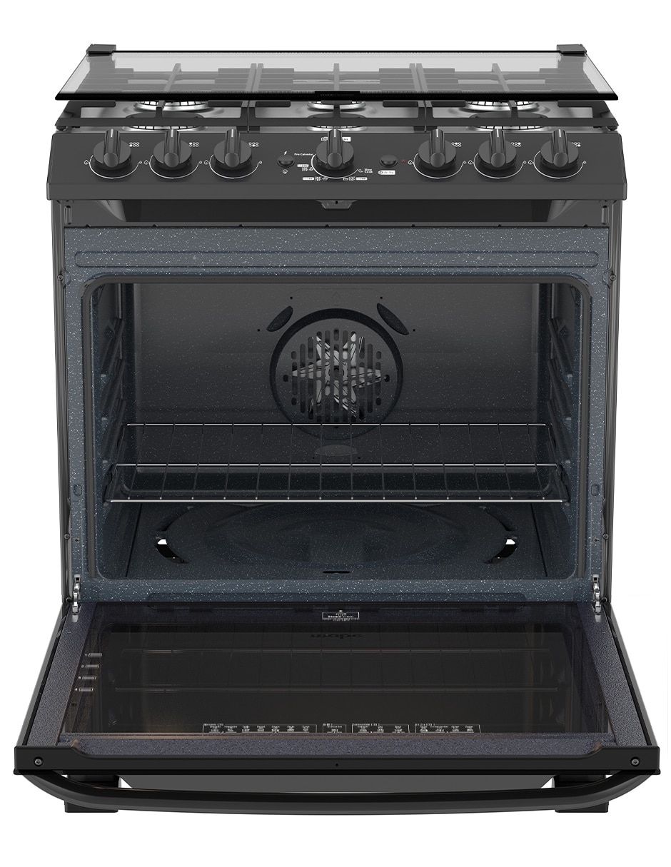 Estufa de piso a Gas LP Air Fry 76 cm EMHA7602JBS0 de 6 quemadores 14