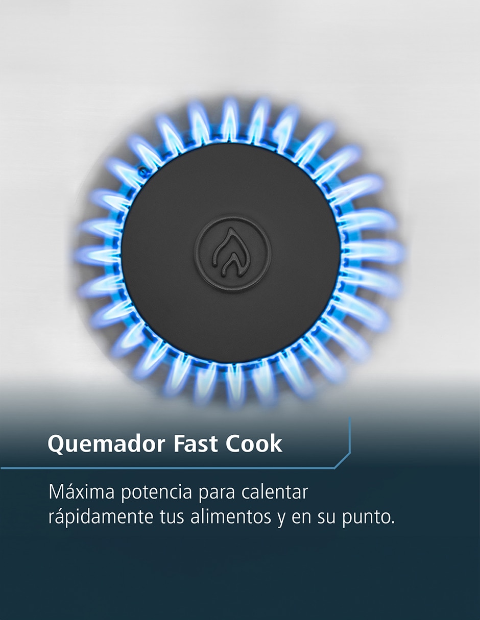 Combo estufa de piso a Gas LP Tecnología Ultimate Cooking y Cleaning 50.60 cm EM5060X2CMPU50 de 4 quemadores + Campana 12