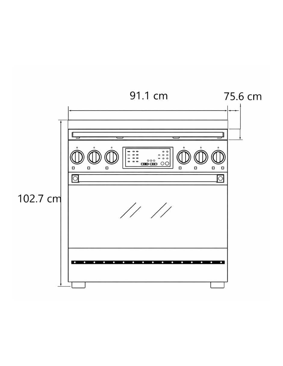 Estufa de piso a gas natural 91 cm RSG36B de 6 quemadores 7