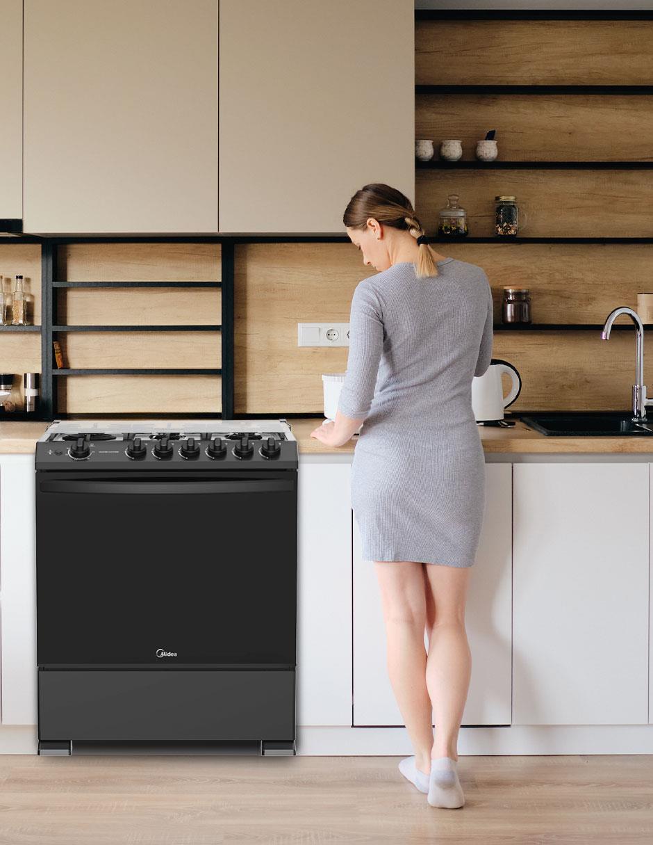 Estufa de piso a Gas natural/LP 75.7 cm MGS30FS1LIASBT de 6 quemadores 4