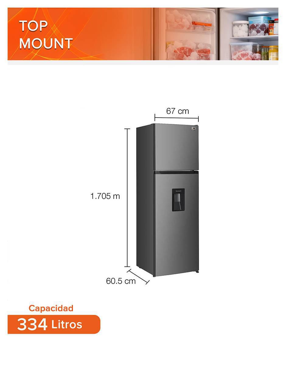 Refrigerador Top Mount 12 pies cúbicos inverter y no frost WWCR118334AHWD 6