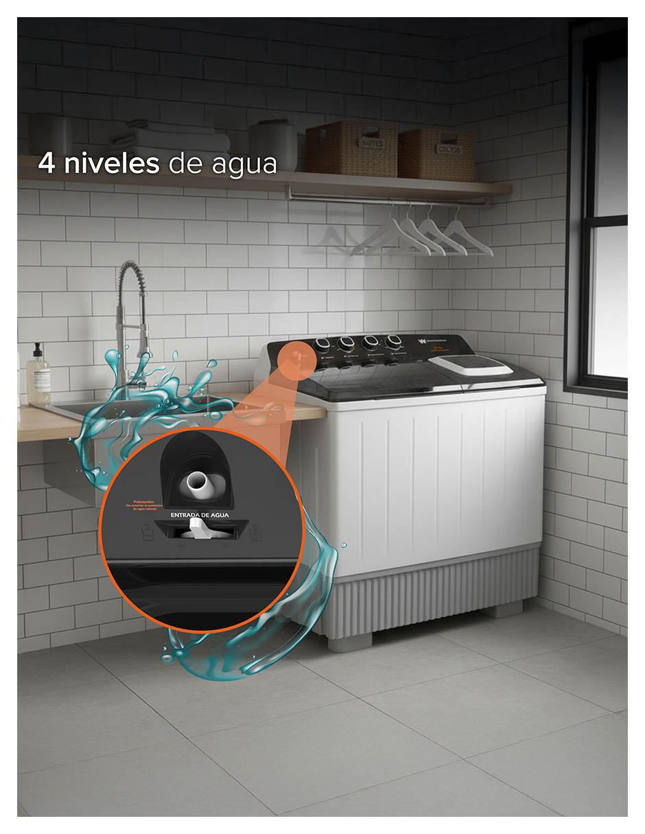 Lavadora doble tina 25 kg semiautomática carga superior WWXCTT332009QBK 5