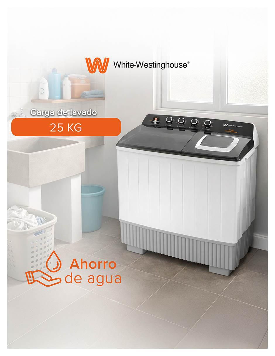 Lavadora doble tina 25 kg semiautomática carga superior WWXCTT332009QBK 6