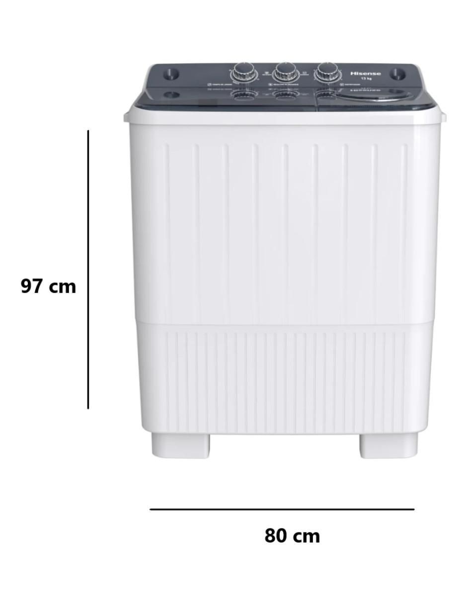 Lavadora doble tina 13 kg semiautomática carga superior WSA1304P 6