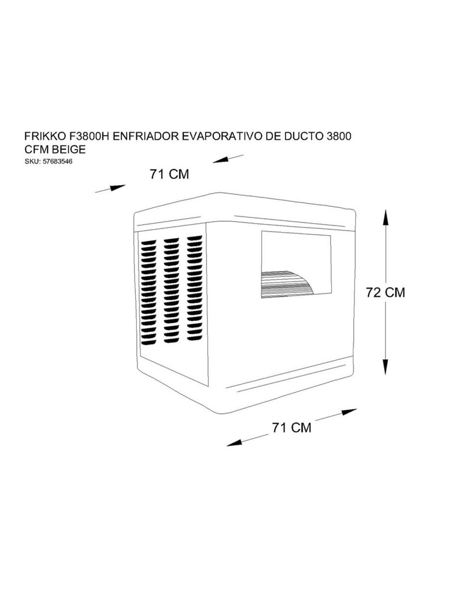 Enfriador evaporativo frío F3800H 110 V 5