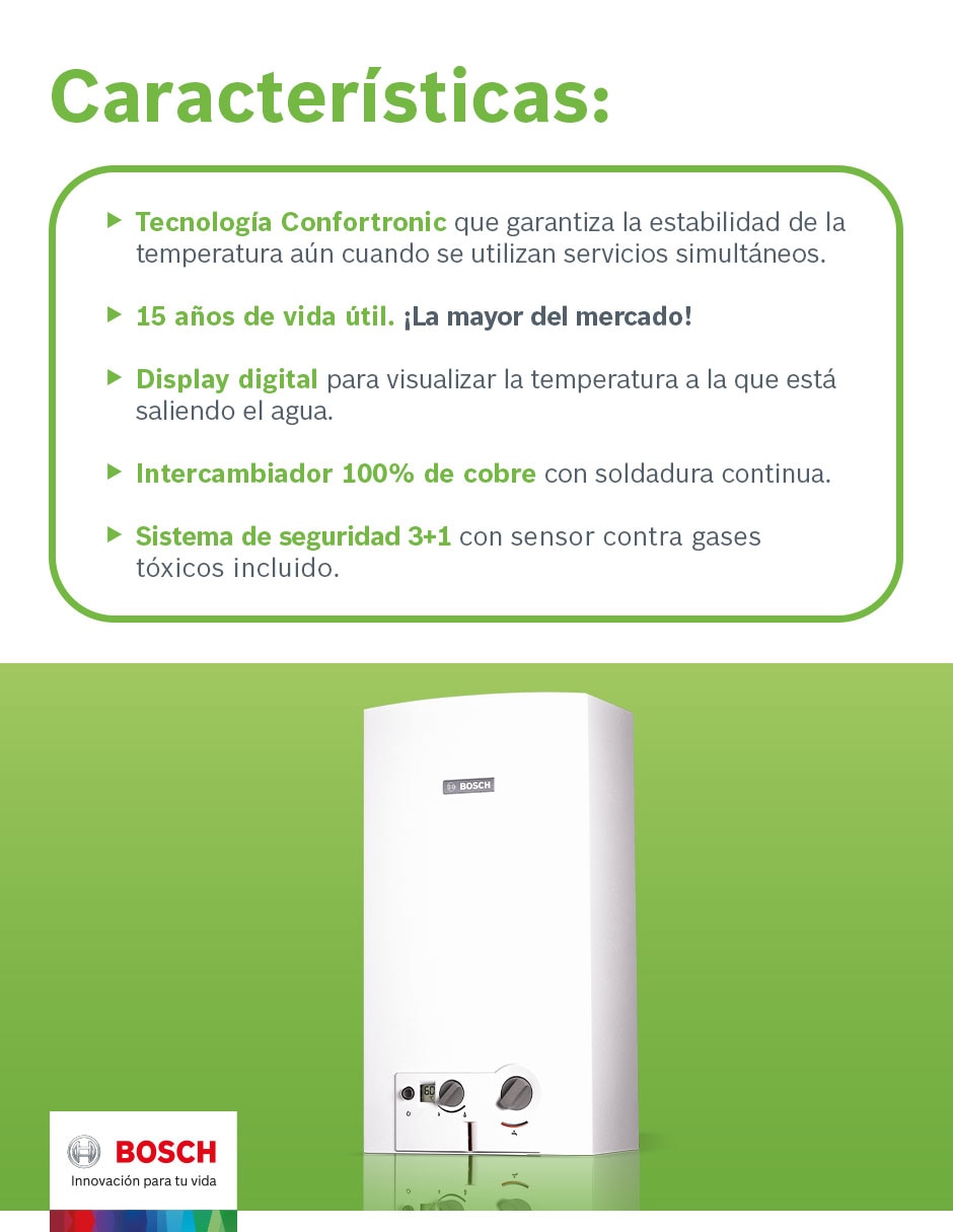 Calentador de paso GWH16-2 COD B F3 31 S1905 gas lp 9