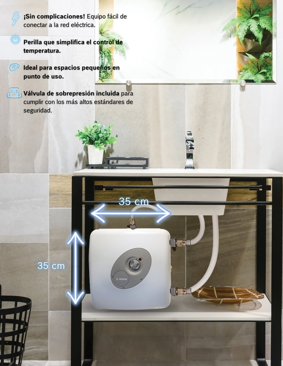 Calentador de depósito Minitanque 10 L eléctrico 2