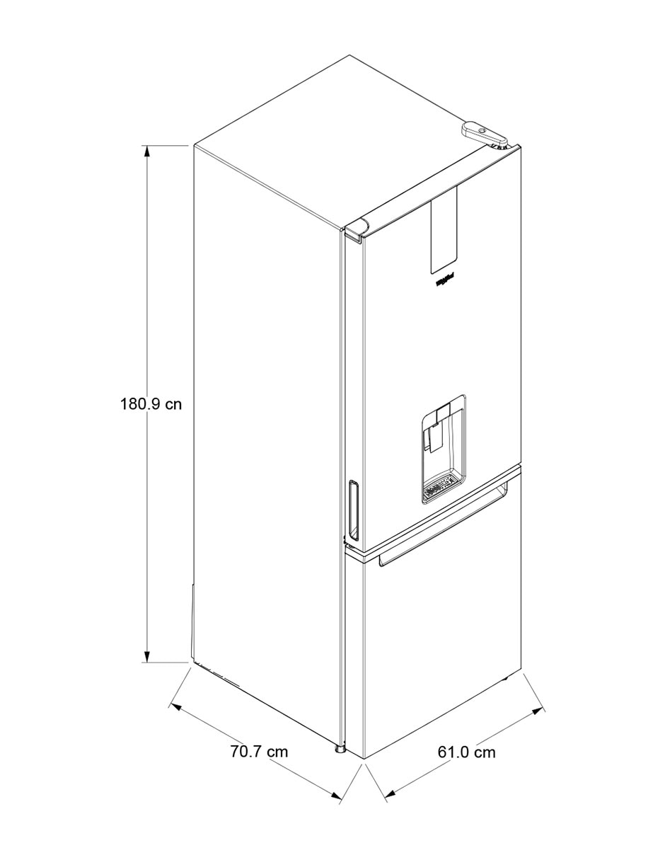 Refrigerador bottom mount 13 pies cúbicos no frost WB1333V 6